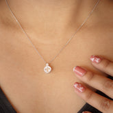 Round Solitaire Silver Pandant Chain
